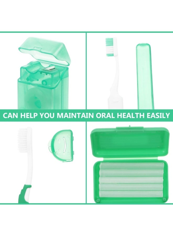 1 Set Orthodontic Tools Set Dental Reflector Mirror Interdental Brushes Orthodontic Wax Dental Floss Toothbrush Kit Green - Image 4